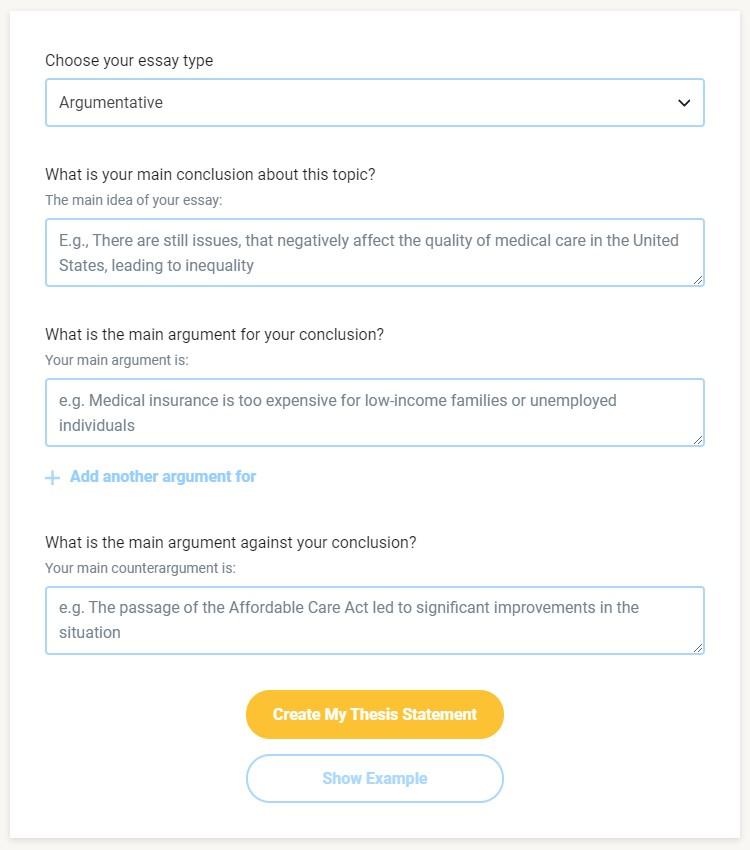 thesis statement generator tool free